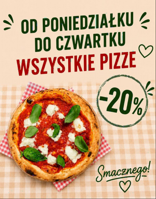 2 Aldente Bistro Krakow promocja Happy Hours na wszystkie pizze od poniedzialku do czwartku